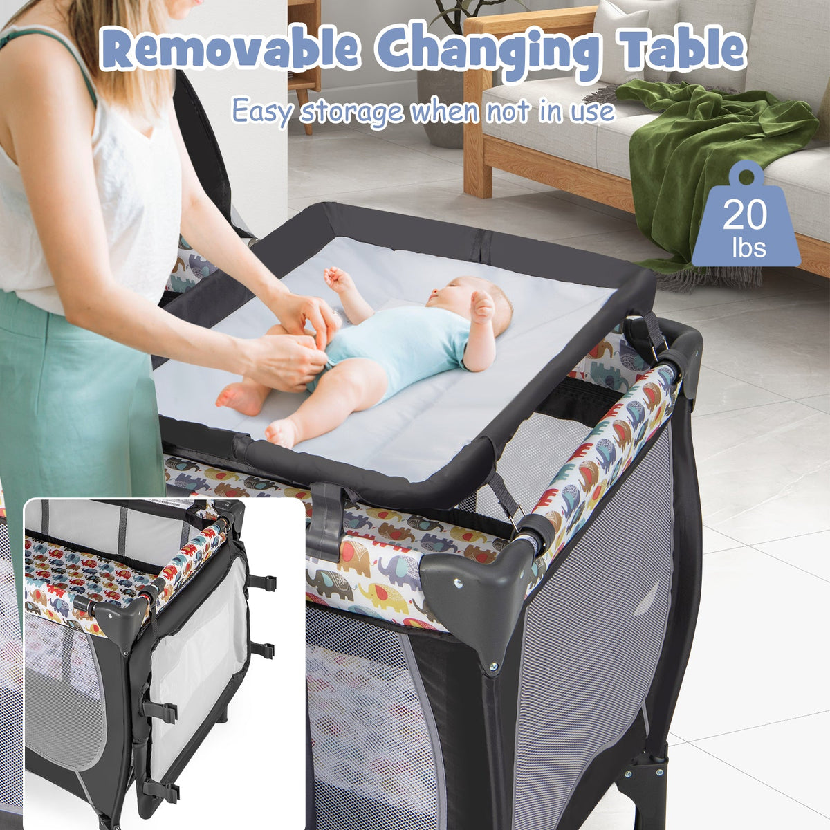 4 in 1 Portable Baby Nursery Center with Net and Music Box