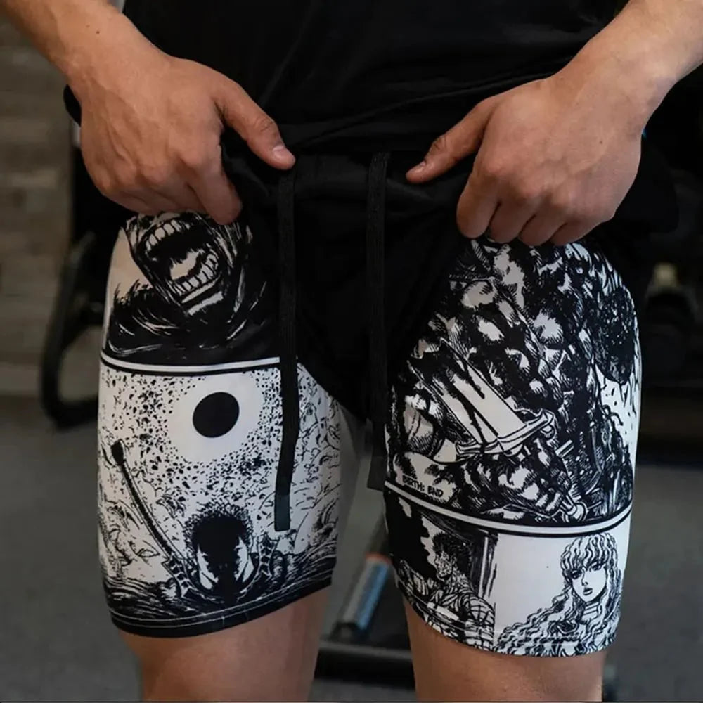 Men's Oversized Graphic Gym Shorts – Track Shorts